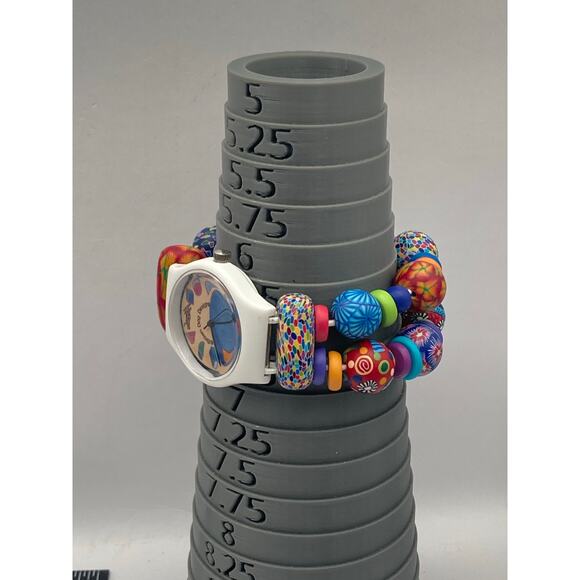 Brown Dog Design Womens Watch 34mm - New Battery - Colorful Beaded Stretch Band - Picture 7 of 7